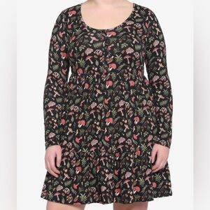 Hot Topic Thorn and Fable Woodland Mushroom Long Sleeve Dress